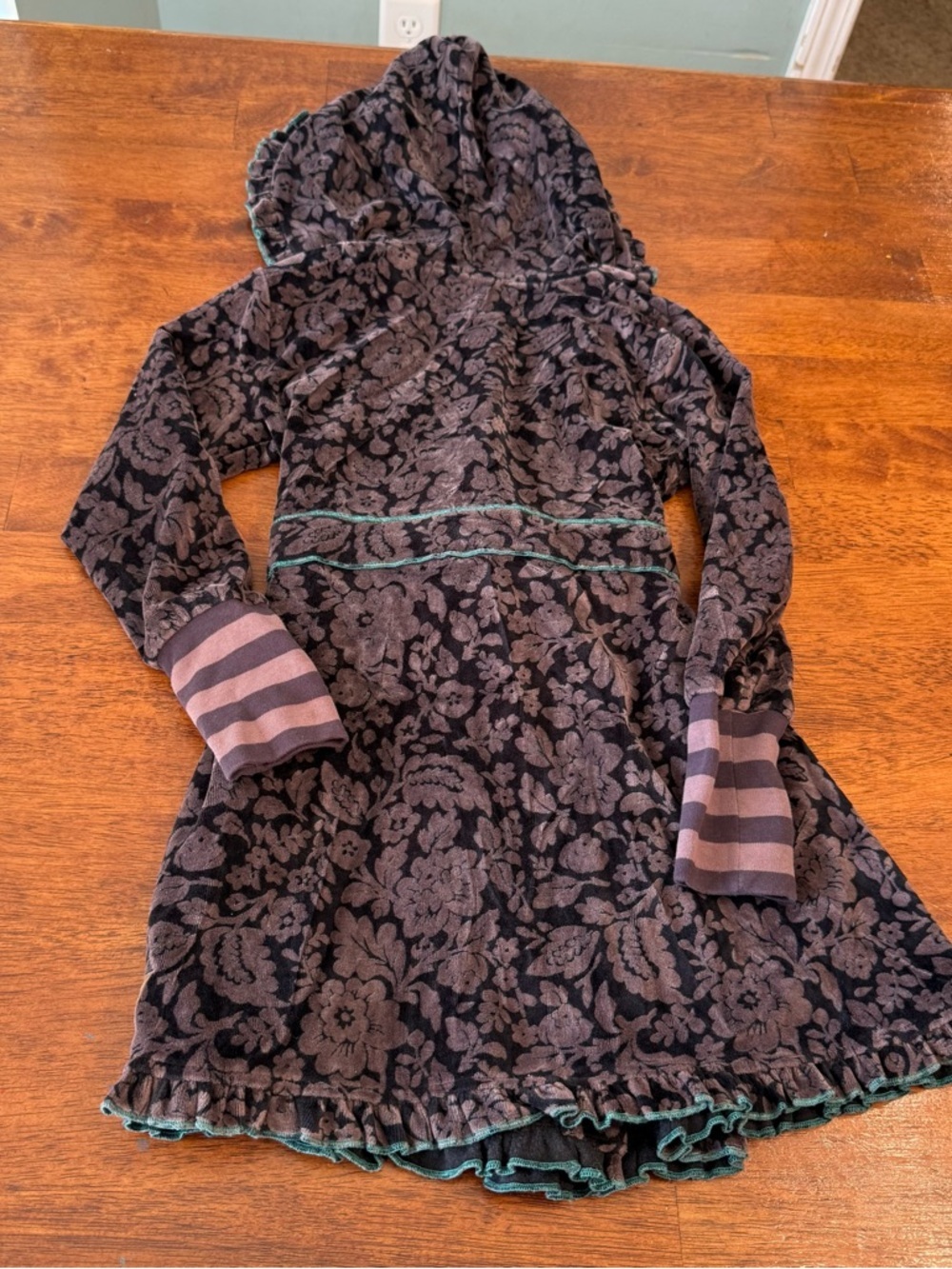 Matilda Jane You & Me Shadow Willow Jacket Girls 8 Velour Floral Hooded - Picture 9 of 10